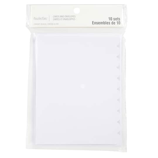 12 Packs: 10 ct. (120 total) 4.25&#x22; x 5.5&#x22; White Scalloped Cards &#x26; Envelopes by Recollections&#x2122;